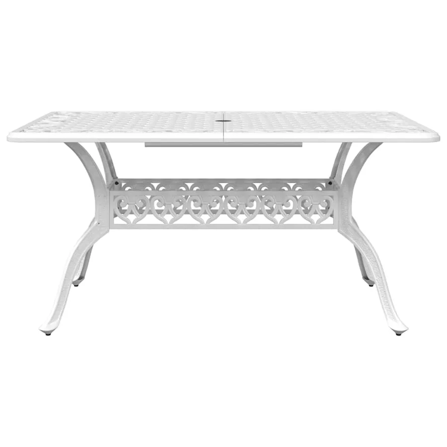 Ensemble à manger de jardin 5 pcs blanc aluminium coulé - 4