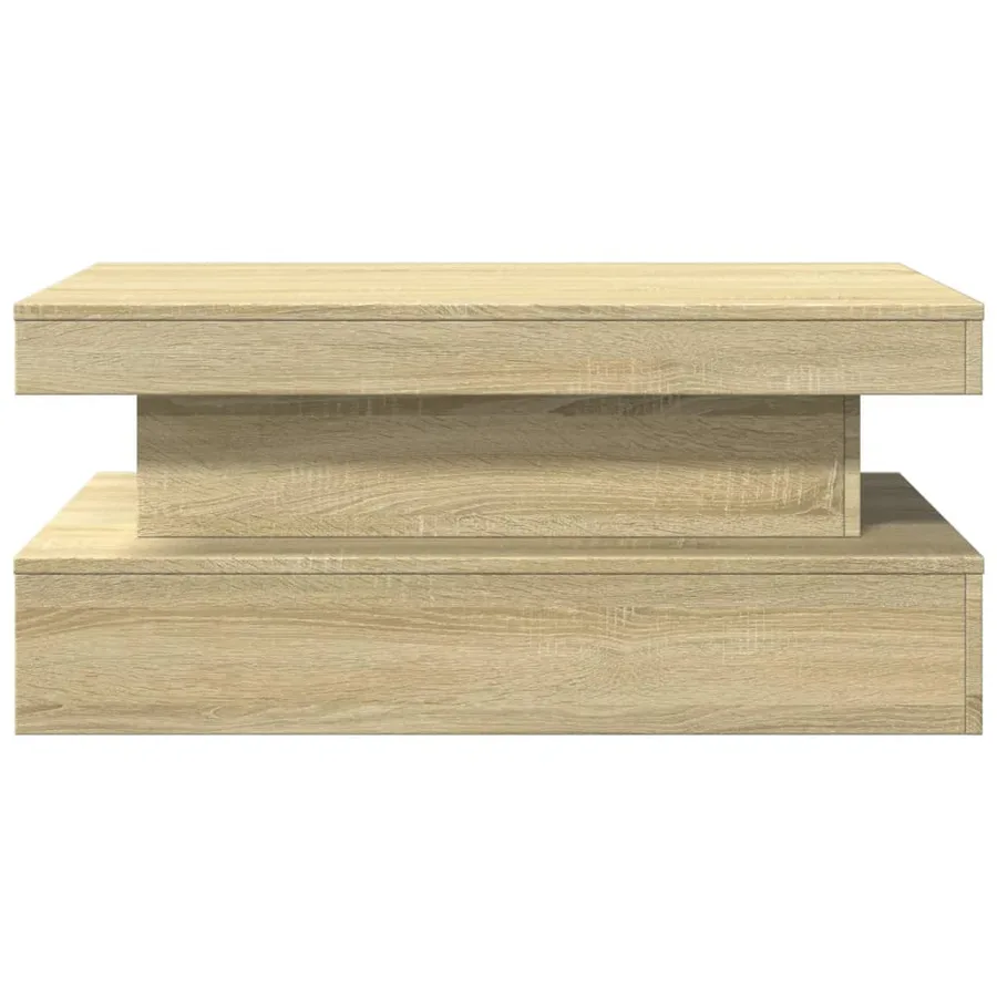 Table basse avec lumières LED chêne sonoma 90x50x40 cm - 7