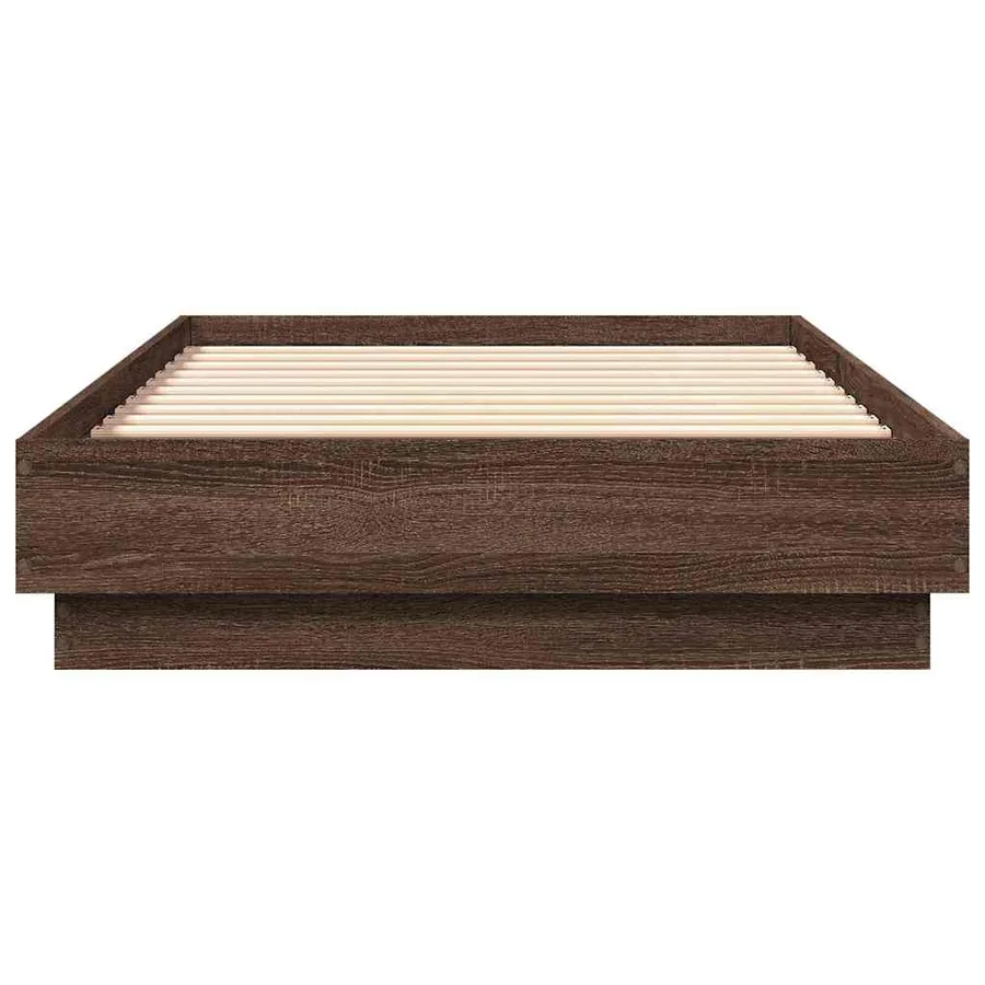 Cadre de lit sans matelas chêne marron 90x190cm bois ingénierie - 4