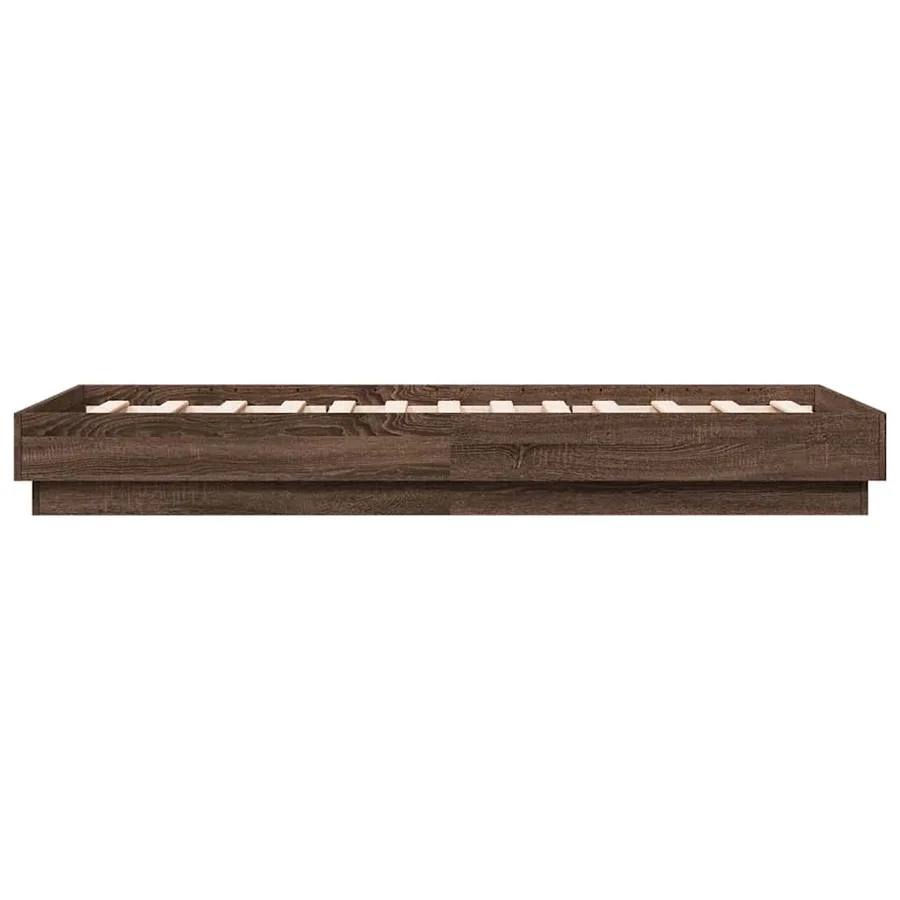 Cadre de lit sans matelas chêne marron 90x190cm bois ingénierie - 5
