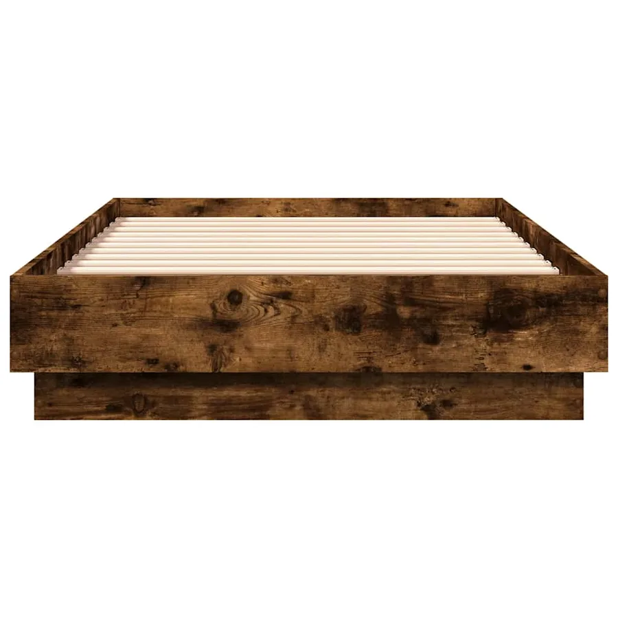 Cadre de lit sans matelas chêne fumé 90x190cm bois d'ingénierie - 4