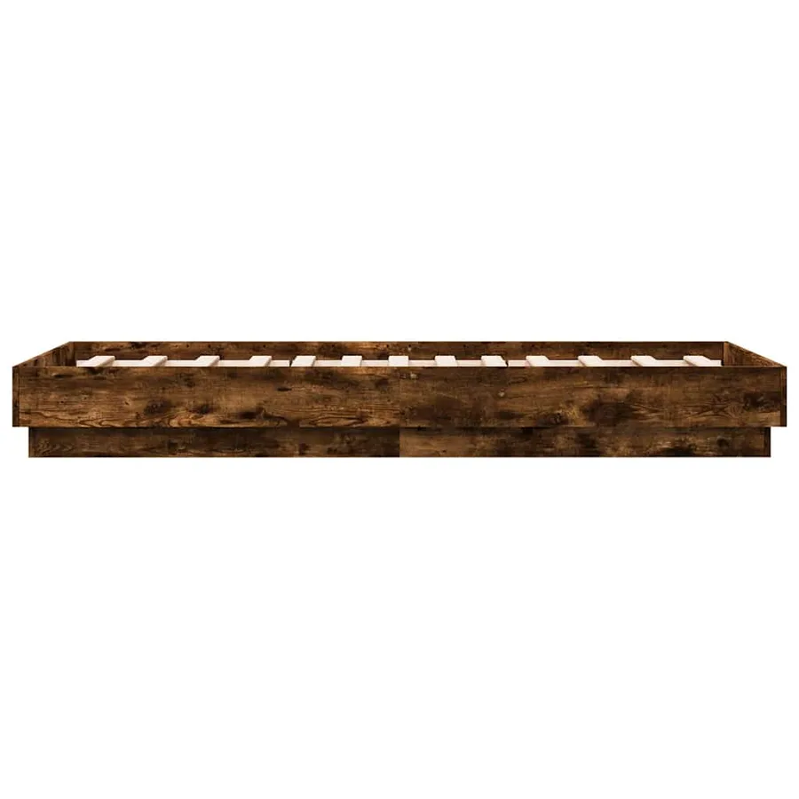 Cadre de lit sans matelas chêne fumé 90x190cm bois d'ingénierie - 5