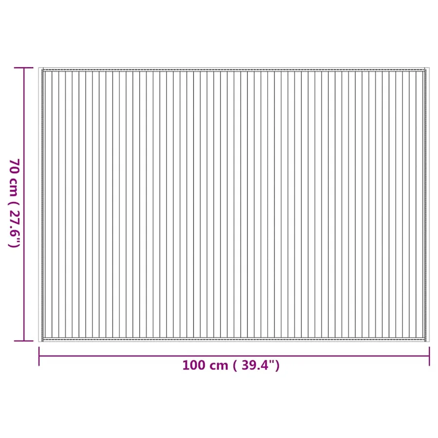 Tapis rectangulaire naturel 70x100 cm bambou - 8