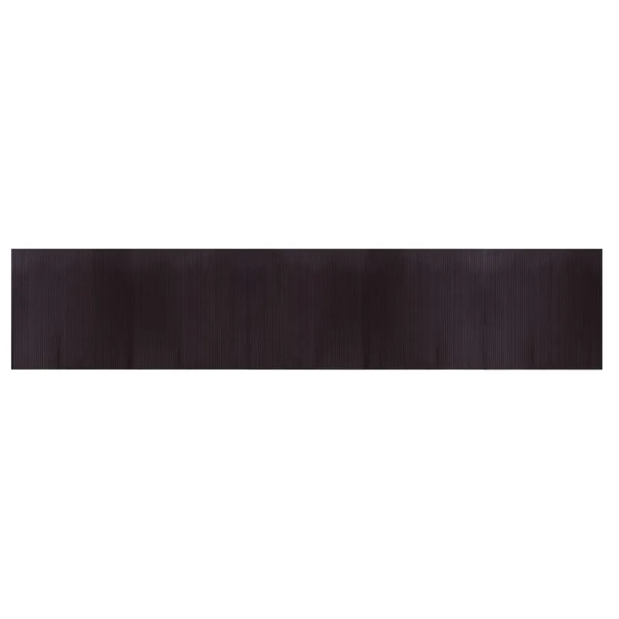Tapis rectangulaire marron foncé 100x500 cm bambou - 2