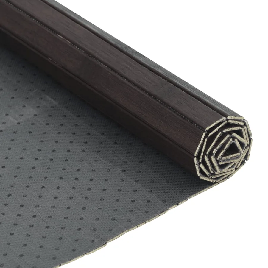 Tapis rectangulaire marron foncé 100x500 cm bambou - 5