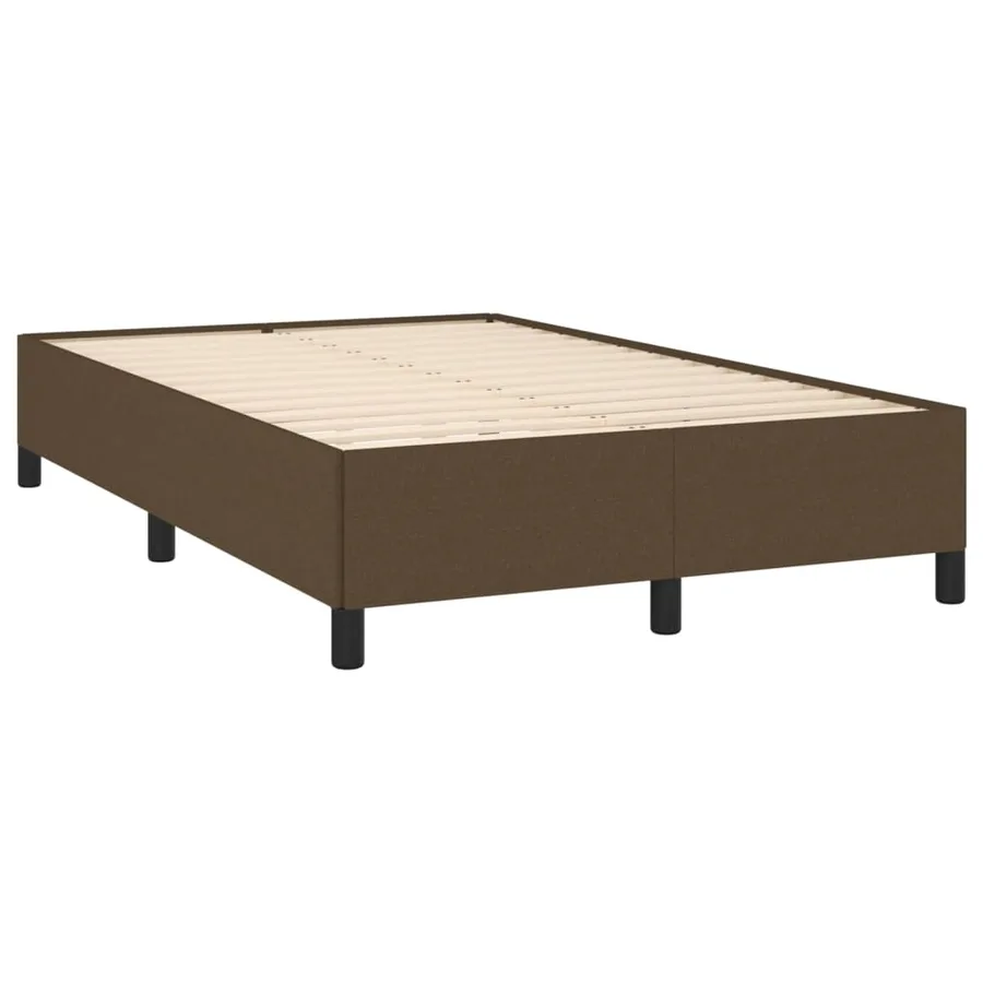 Sommier à lattes de lit et matelas marron foncé 120x190cm tissu - 4