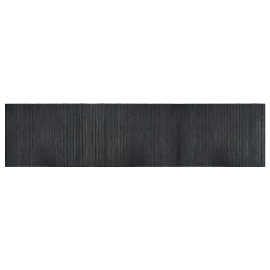 Tapis rectangulaire gris 70x300 cm bambou - 2