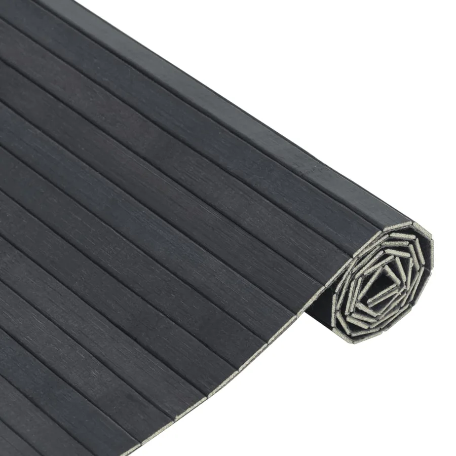 Tapis rectangulaire gris 70x300 cm bambou - 4