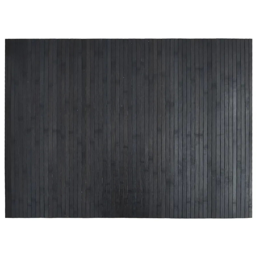 Tapis rectangulaire gris 70x100 cm bambou - 2