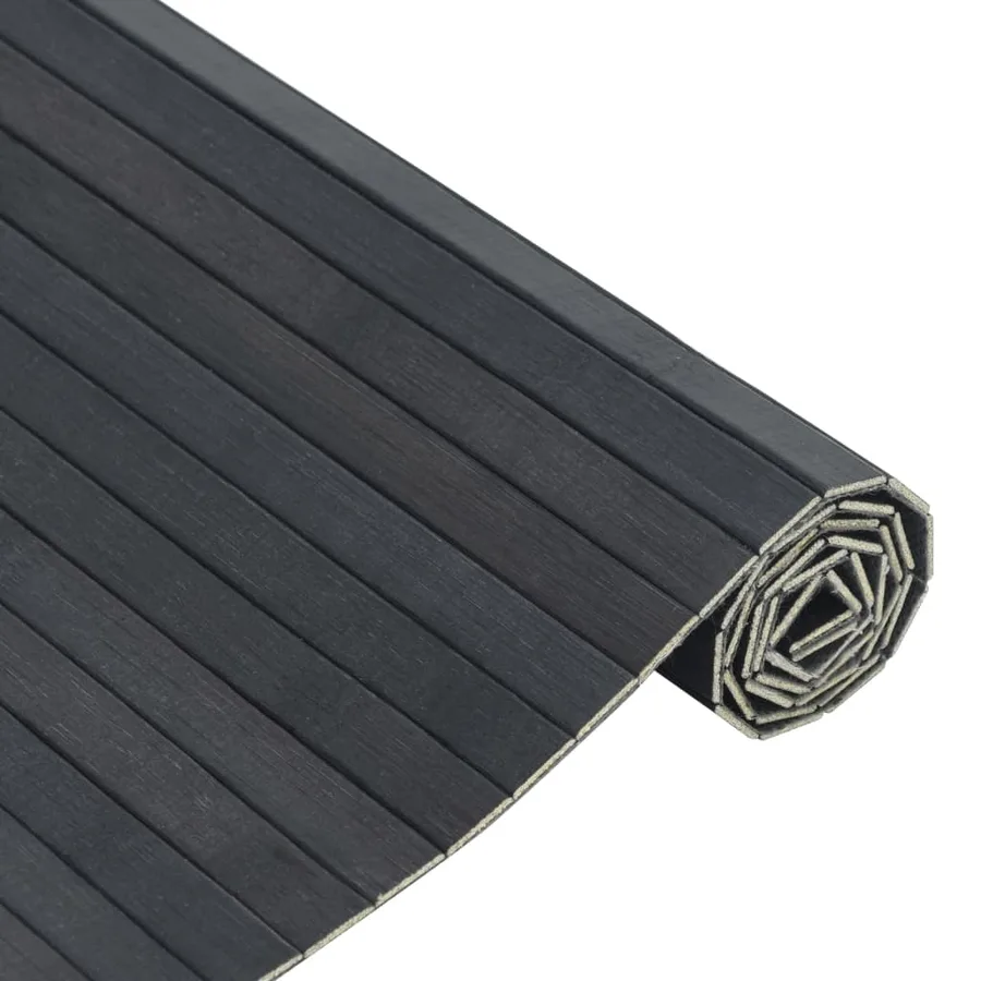 Tapis rectangulaire gris 70x100 cm bambou - 4