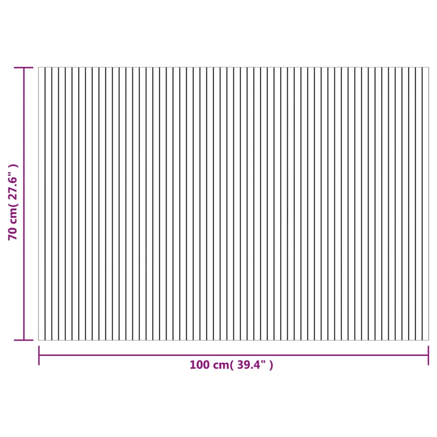 Tapis rectangulaire gris 70x100 cm bambou - 8