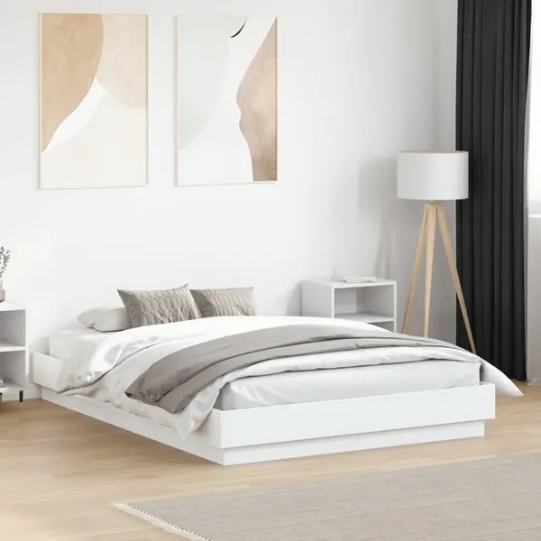 Cadre de lit sans matelas blanc 135x190 cm