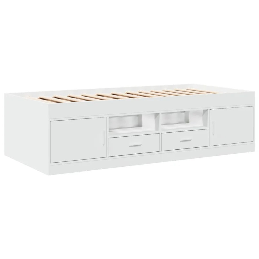 Lit de jour avec tiroirs sans matelas blanc 90x200 cm - 3