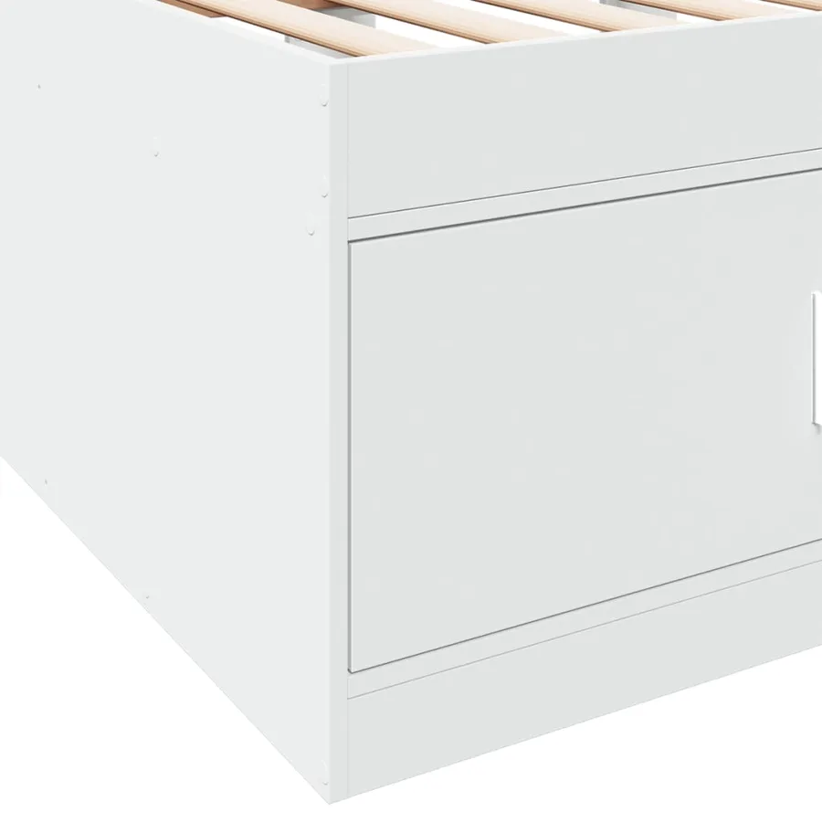 Lit de jour avec tiroirs sans matelas blanc 90x200 cm - 8