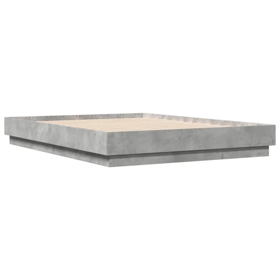 Cadre de lit sans matelas gris béton 135x190 cm - 3