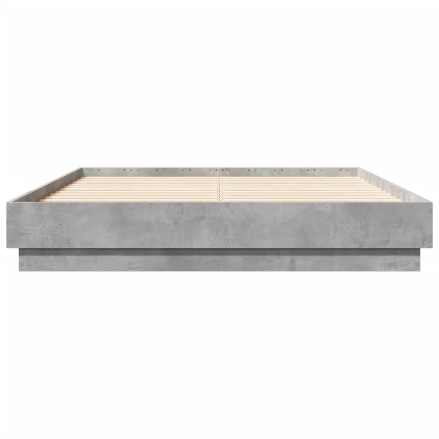Cadre de lit sans matelas gris béton 135x190 cm - 4