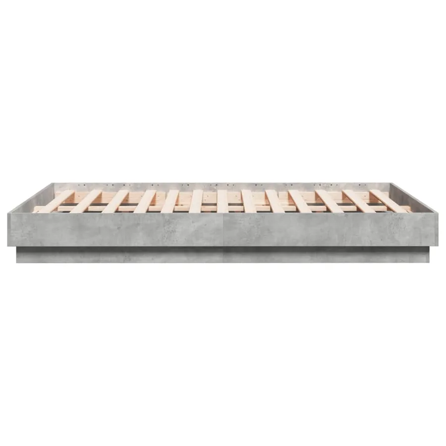 Cadre de lit sans matelas gris béton 135x190 cm - 5