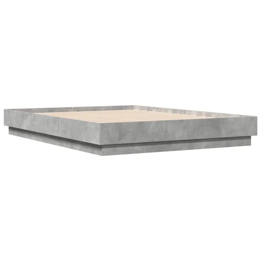 Cadre de lit sans matelas gris béton 135x190 cm - 6
