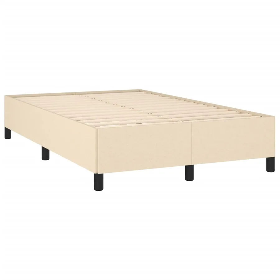 Sommier à lattes de lit avec matelas crème 120x190 cm tissu - 4