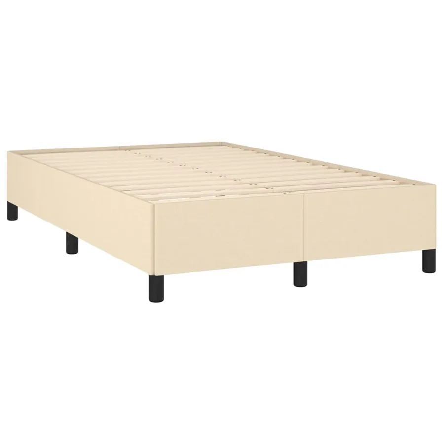 Sommier à lattes de lit matelas et LED crème 120x190 cm tissu - 6