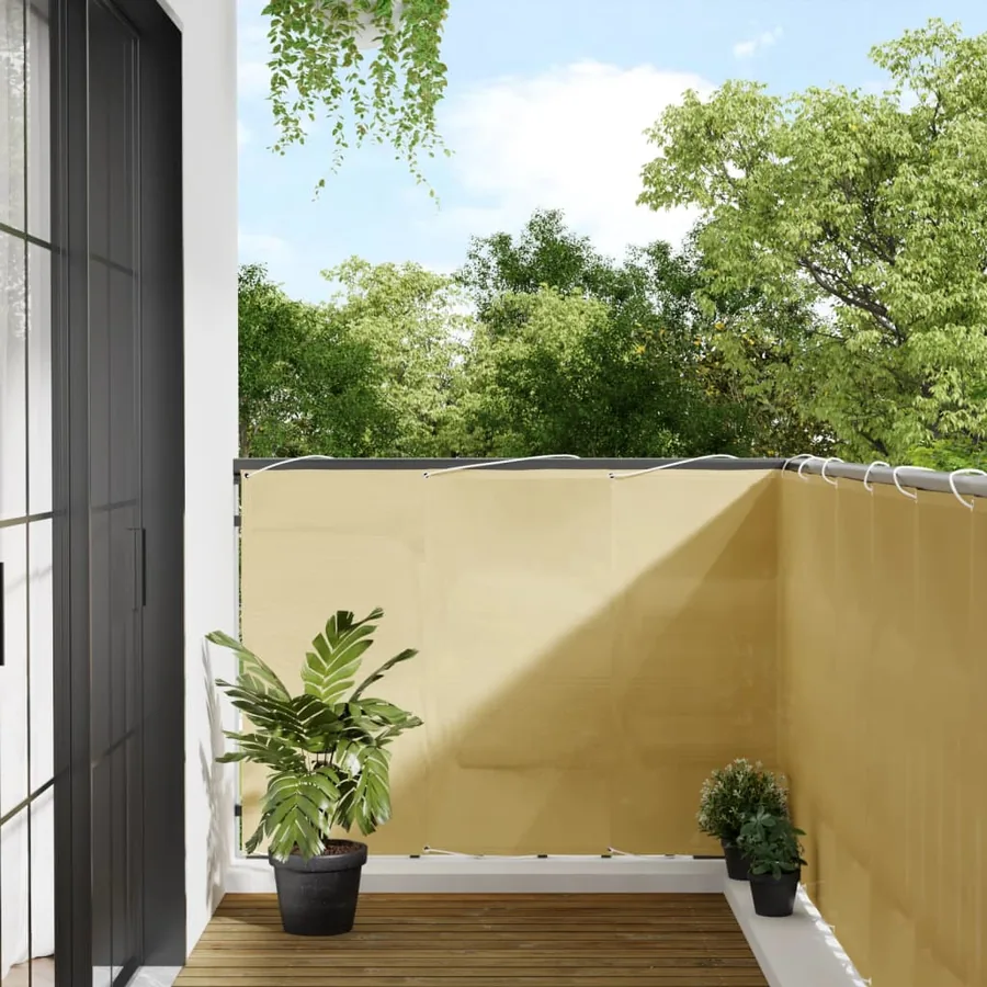 Écran de balcon sable 120x700 cm 100% polyester oxford