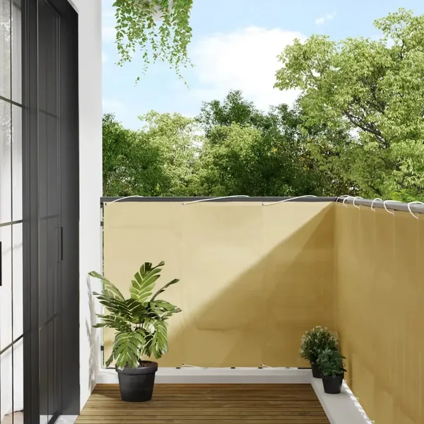 Écran de balcon sable 120x700 cm 100% polyester oxford