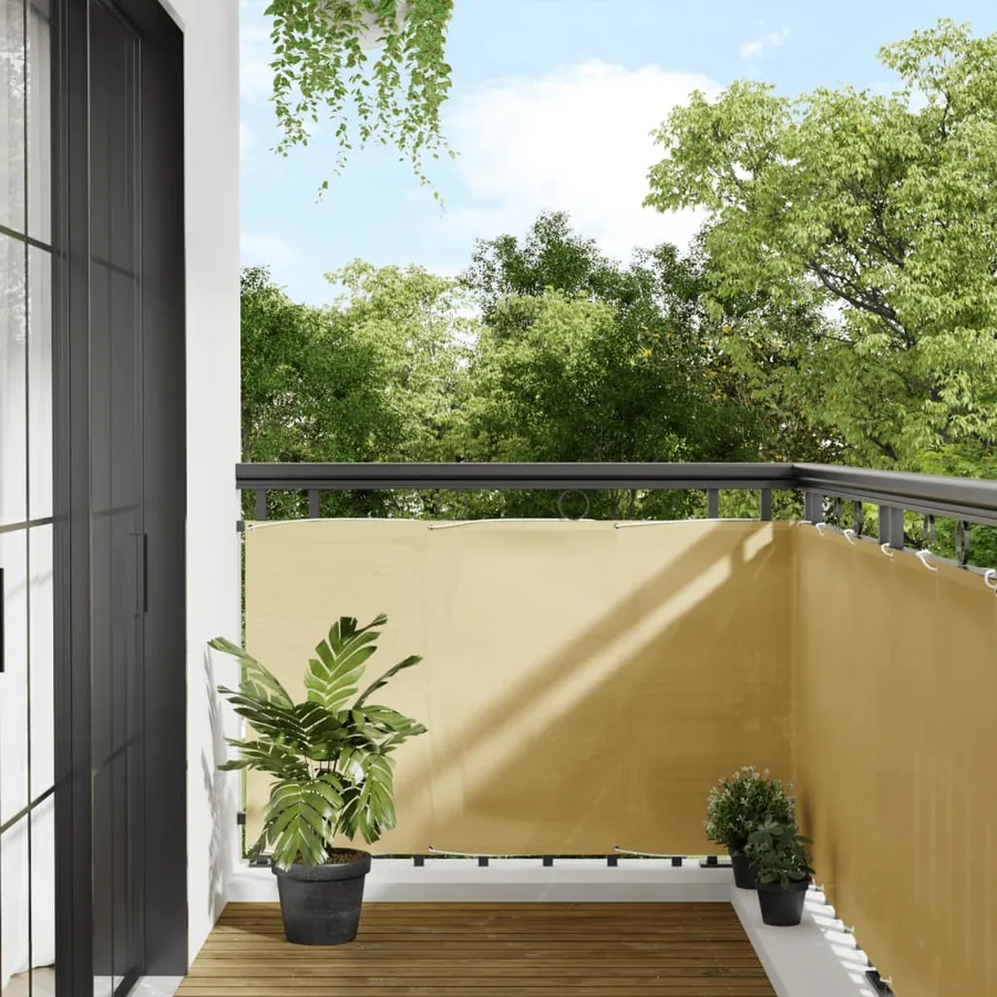 Écran de balcon sable 90x700 cm 100% polyester oxford