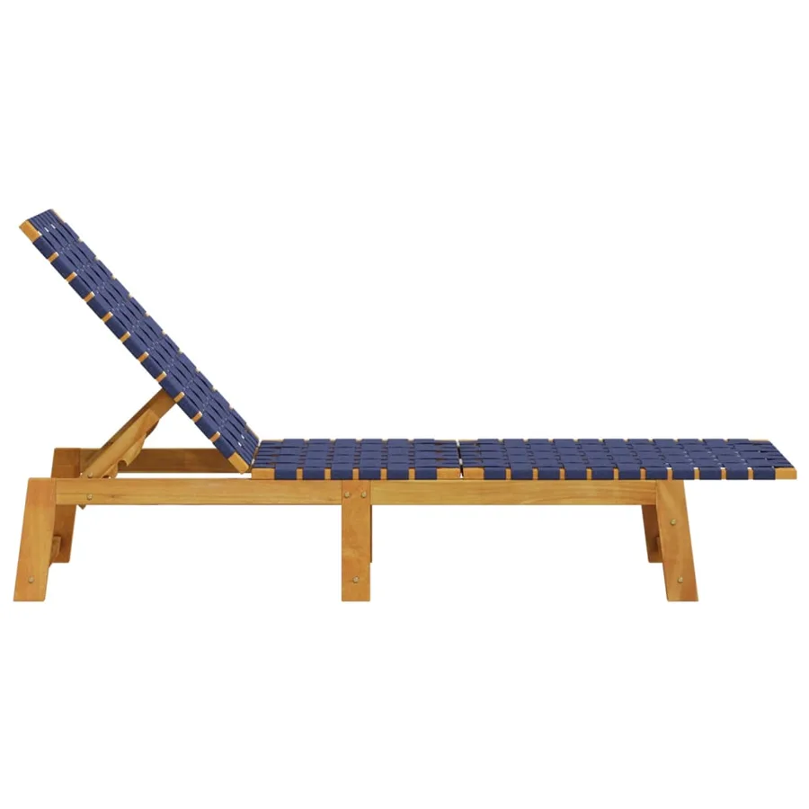 Chaises longues lot de 2 rouge bois d'acacia solide et tissu - 22