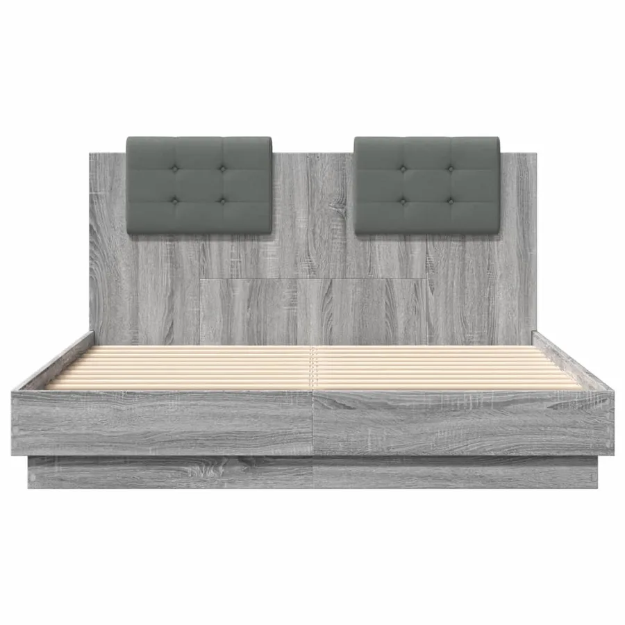 Cadre de lit sans matelas sonoma gris 120x190 cm - 4
