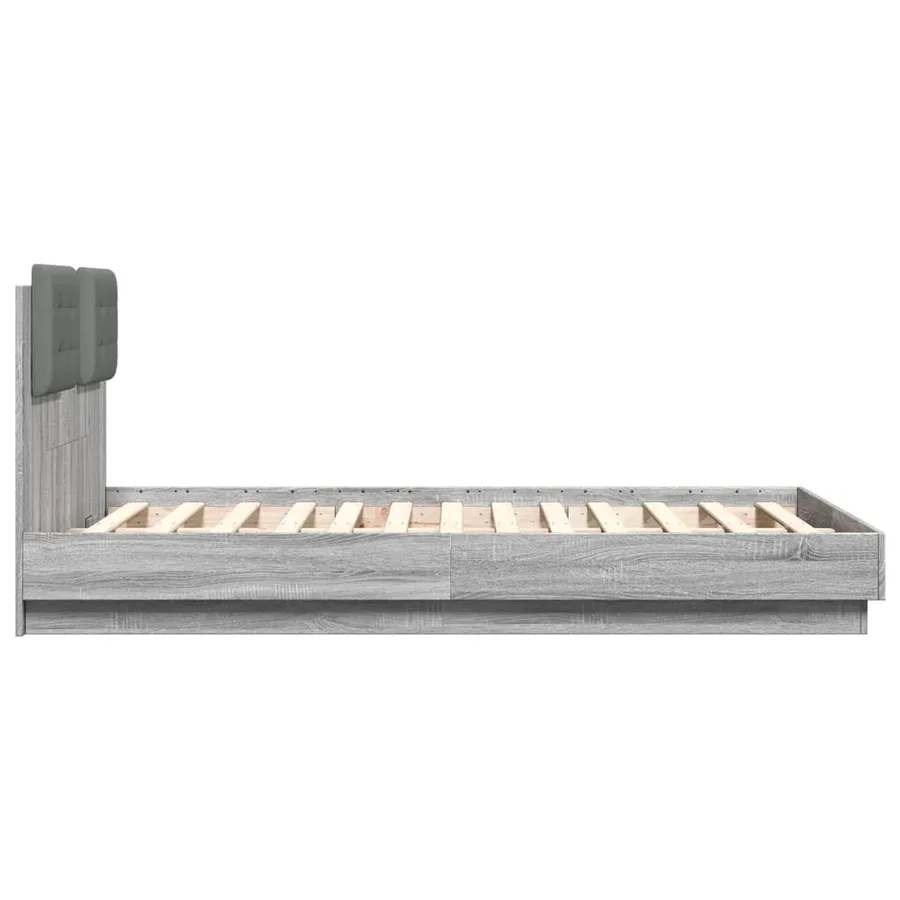 Cadre de lit sans matelas sonoma gris 120x190 cm - 5