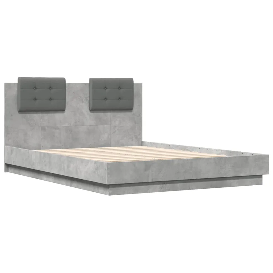 Cadre de lit sans matelas gris béton 120x190 cm - 3