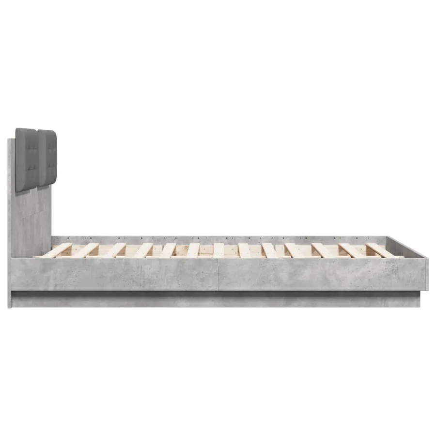 Cadre de lit sans matelas gris béton 120x190 cm - 5