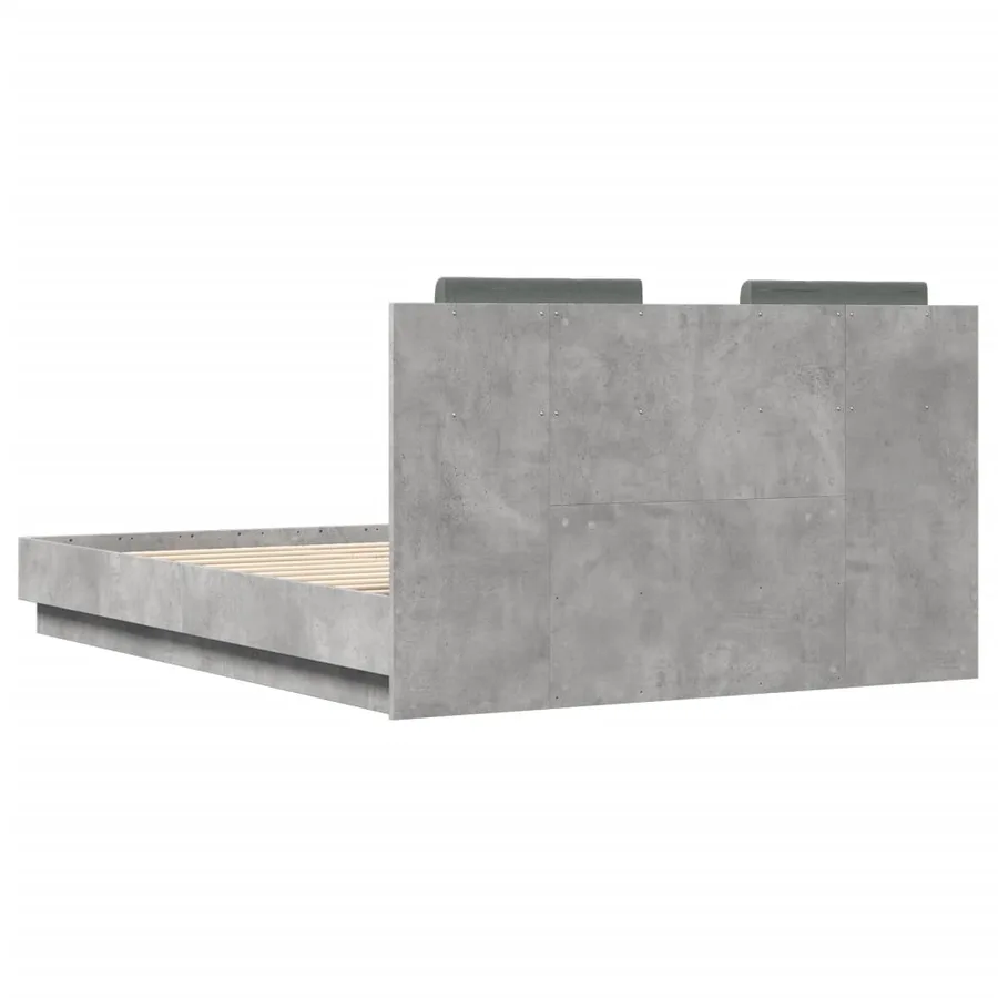Cadre de lit sans matelas gris béton 120x190 cm - 6