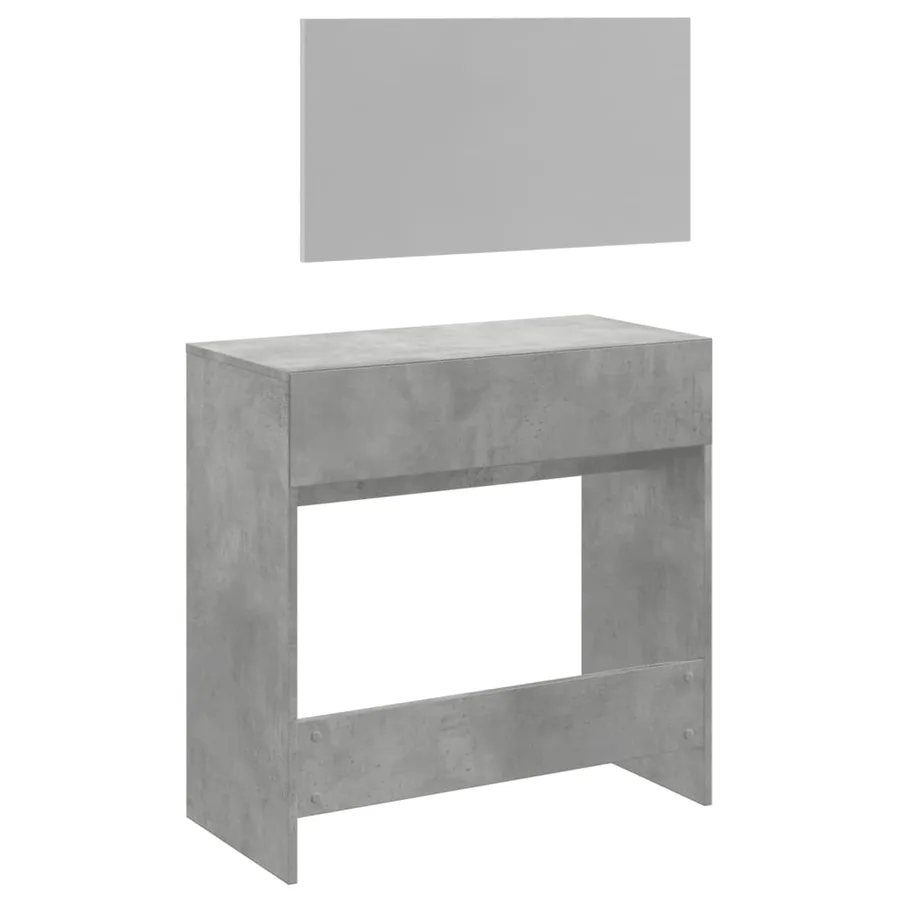 Coiffeuse avec miroir gris béton 80x39x80 cm - 7