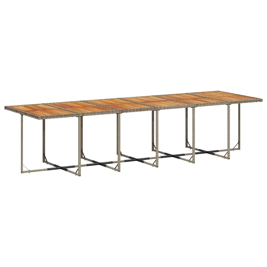 Ensemble à manger de jardin coussins 13 pcs gris résine tressée - 4