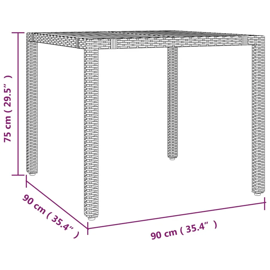 Ensemble de bistro de jardin 3 pcs coussins noir poly rotin - 8
