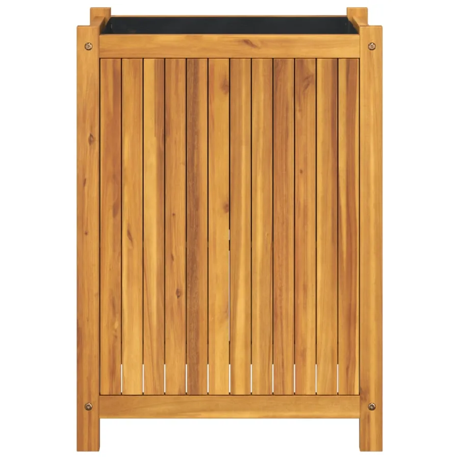Jardinière avec doublure 54x31x75 cm bois massif d'acacia - 4