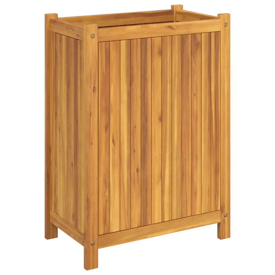 Jardinière avec doublure 54x31x75 cm bois massif d'acacia - 5