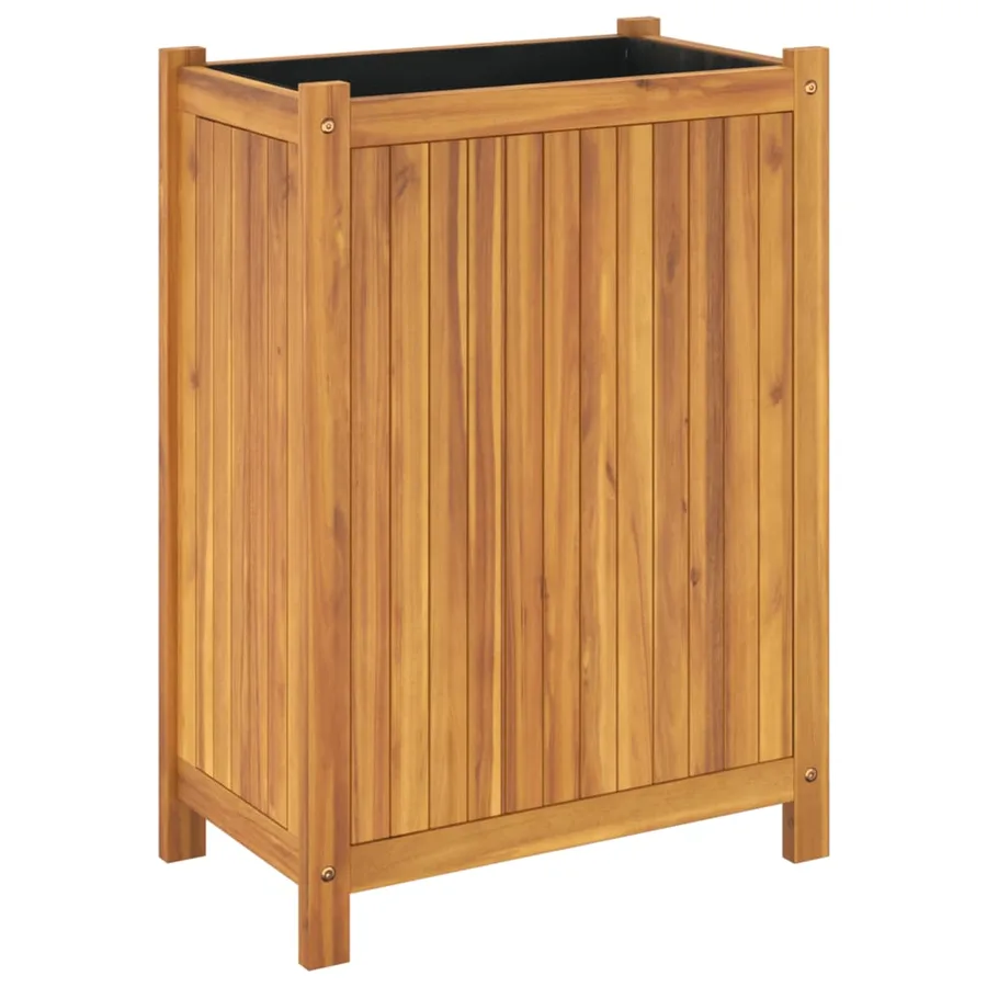 Jardinière avec doublure 54x31x75 cm bois massif d'acacia - 7