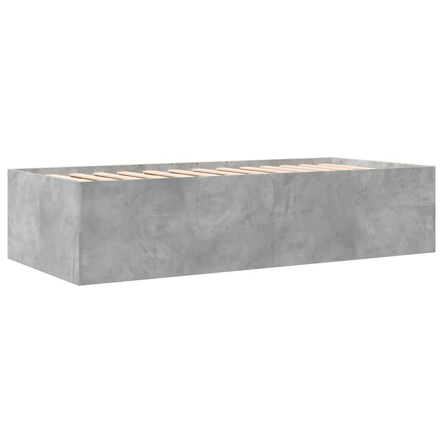 Lit de jour avec tiroirs sans matelas gris béton 75x190 cm - 6