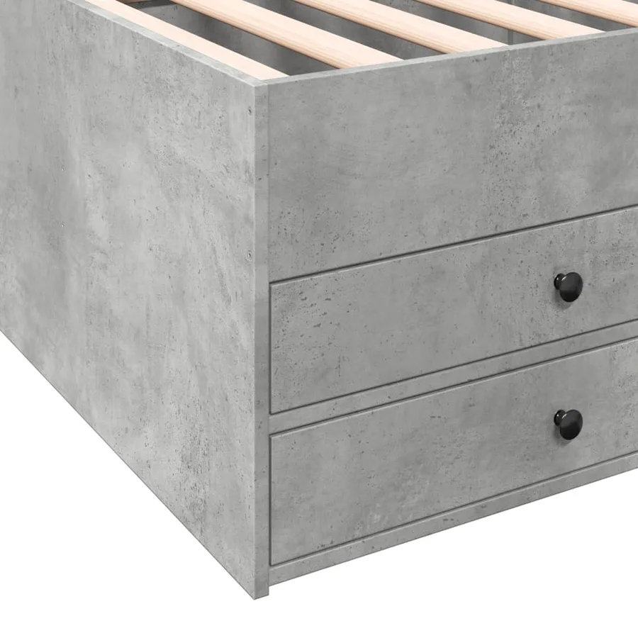 Lit de jour avec tiroirs sans matelas gris béton 75x190 cm - 8