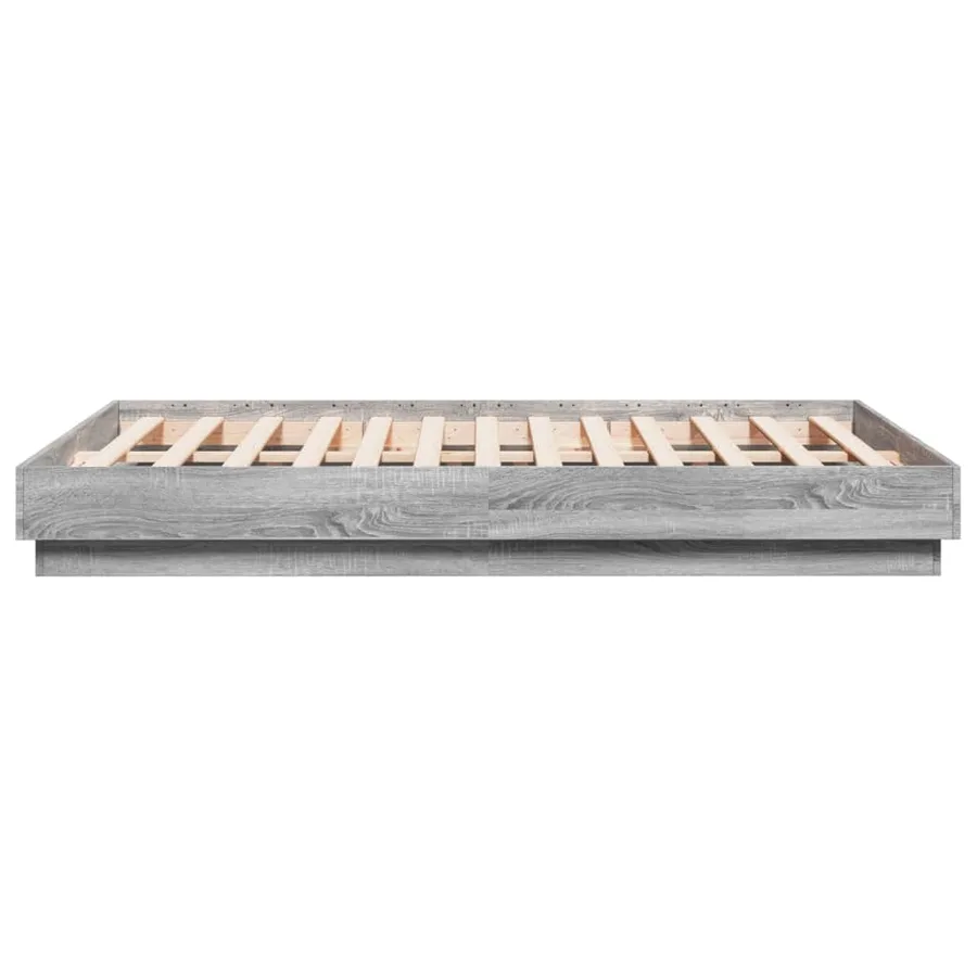 Cadre de lit sans matelas sonoma gris 135x190 cm - 5
