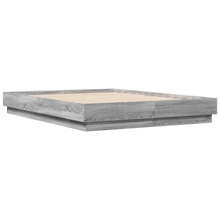 Cadre de lit sans matelas sonoma gris 135x190 cm - 6