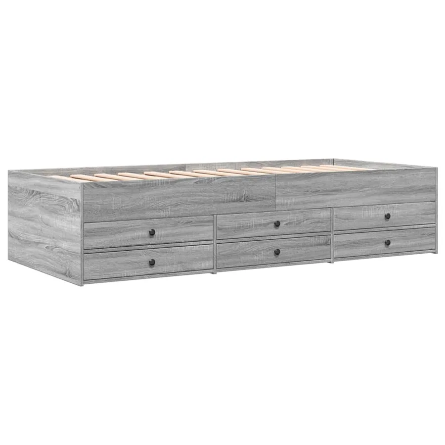 Lit de jour avec tiroirs sans matelas sonoma gris 75x190 cm - 3