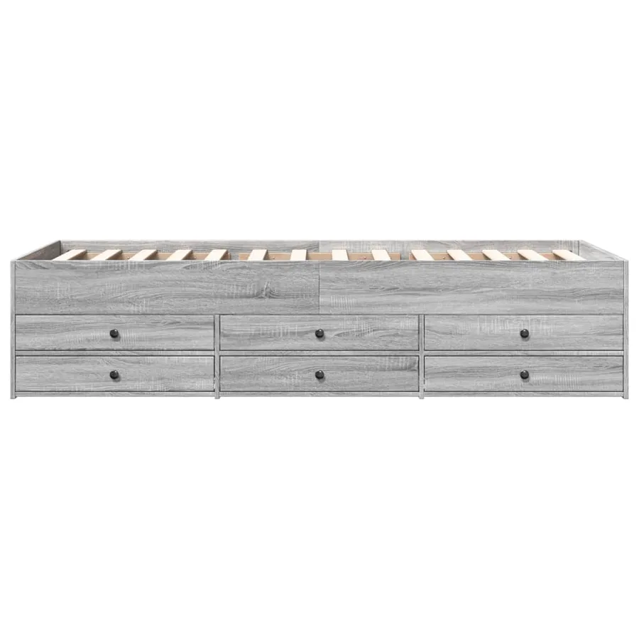 Lit de jour avec tiroirs sans matelas sonoma gris 75x190 cm - 4