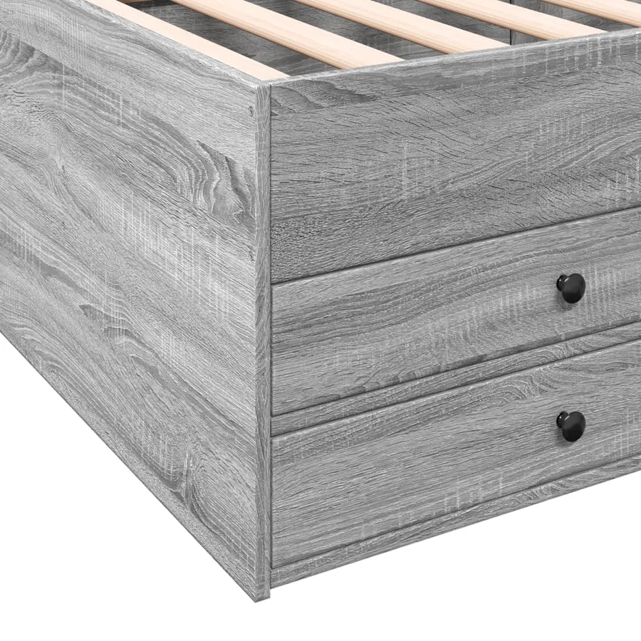 Lit de jour avec tiroirs sans matelas sonoma gris 75x190 cm - 8