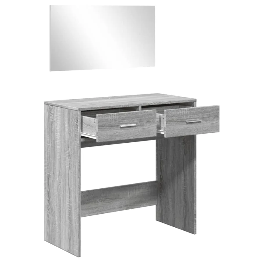 Coiffeuse avec miroir sonoma gris 80x39x80 cm - 4