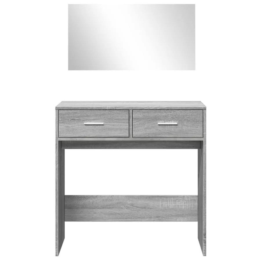 Coiffeuse avec miroir sonoma gris 80x39x80 cm - 5