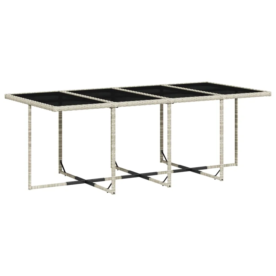 Ensemble à manger de jardin et coussins 9 pcs gris clair rotin - 4