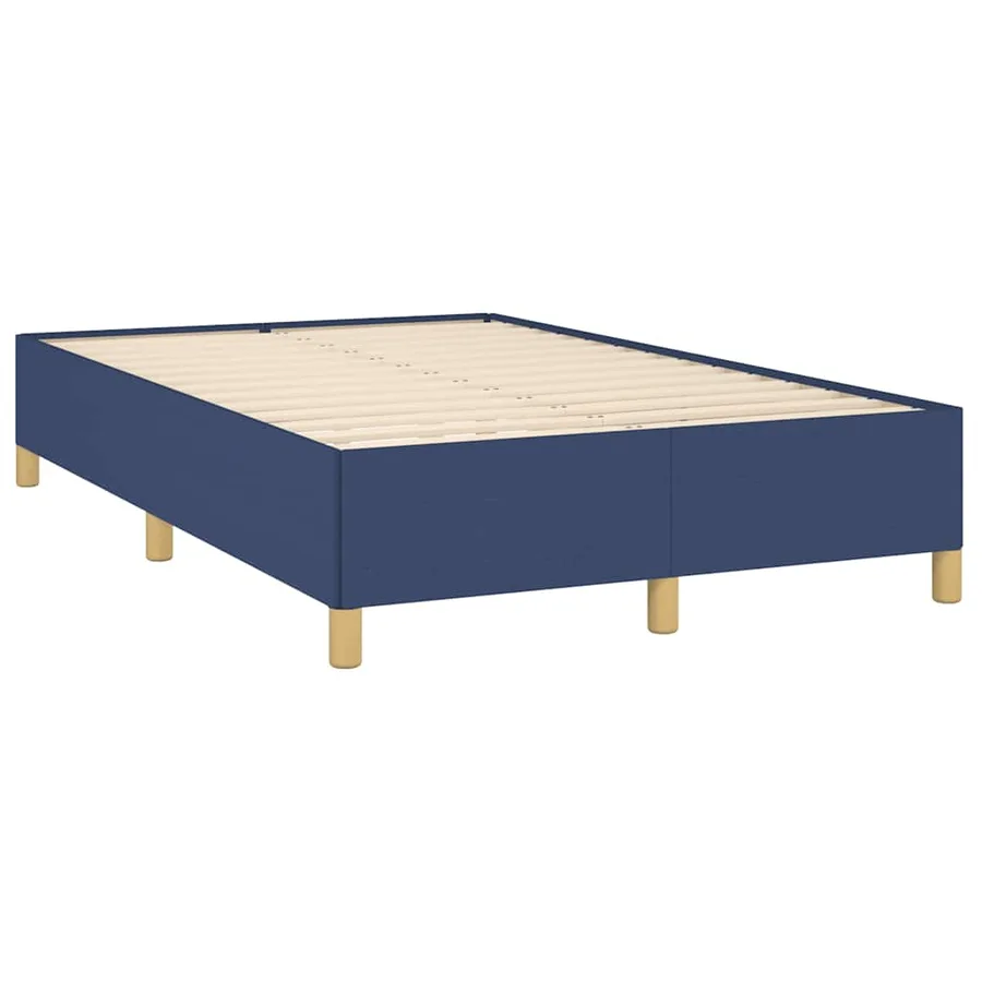 Sommier à lattes de lit avec matelas bleu 120x190 cm tissu - 4